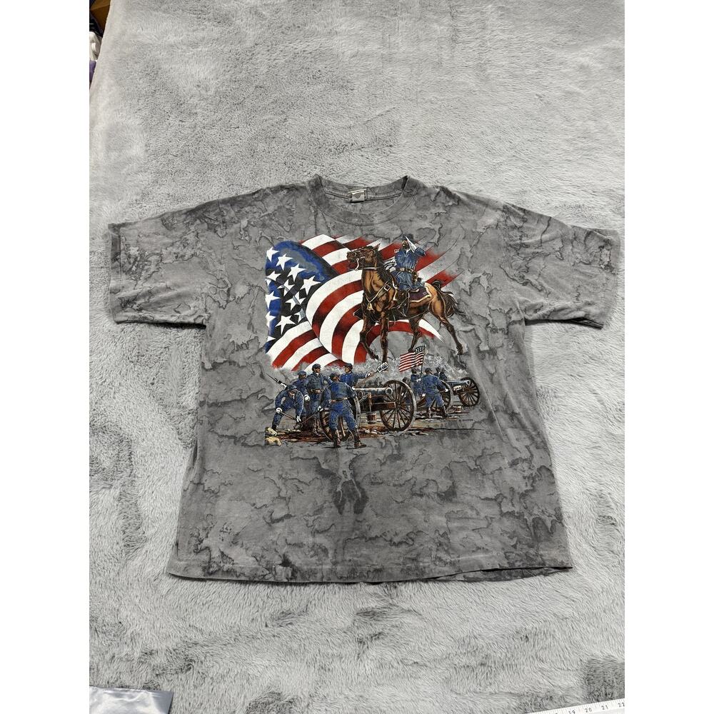 Vintage RagTops Shirt Mens Extra Large Civil War Union Army USA Flag 90s Tee